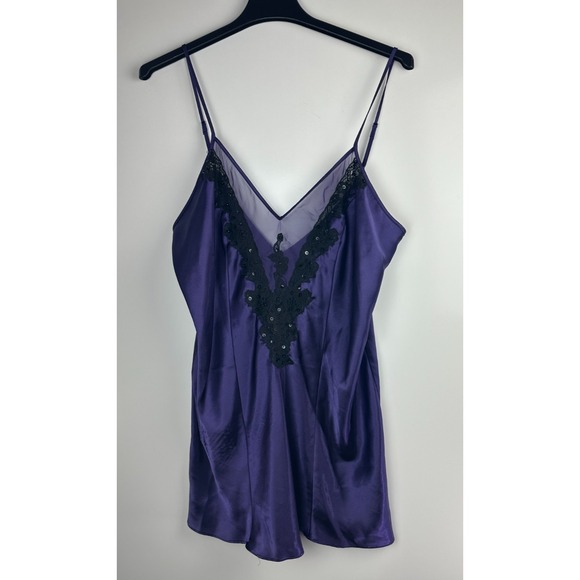 Cacique Satin Sleep Slip Dress Lingerie Chemise Purple Nighty Plus Size 18/20 - Picture 2 of 16